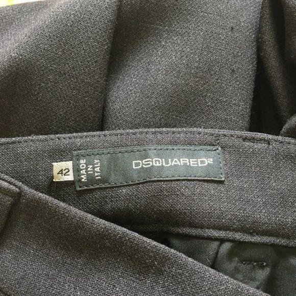 DSQUARED Pants Gray Mid-Rise Wide-Leg Wool… - Picture 3 of 9